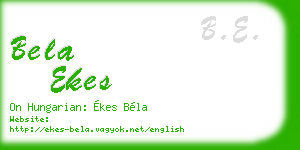 bela ekes business card